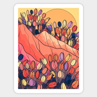 Tulip mountains Sticker